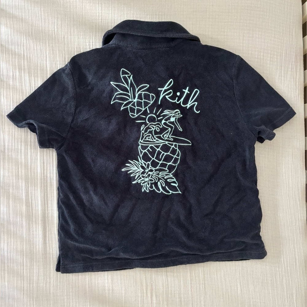 Kith Kids Novelty Terry Camp Shirt and Shorts Set, Size Large 10/12